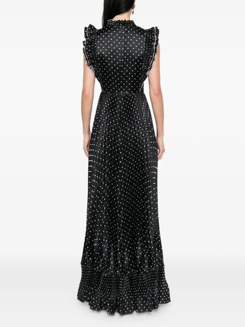 Self-Portrait sleeveless polka dot maxi dress - Black