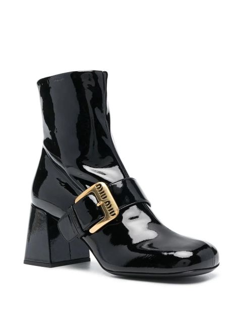 Miu Miu 70mm buckle-detail ankle boots - Black