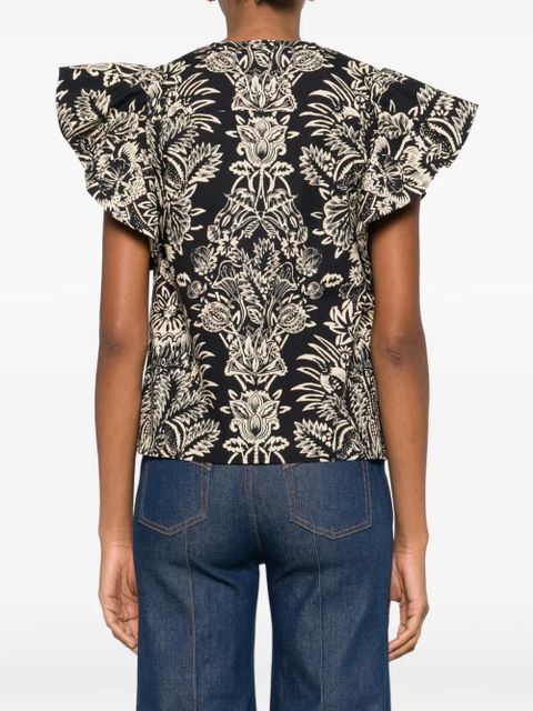 Ulla Johnson Severine floral-pattern blouse - Black
