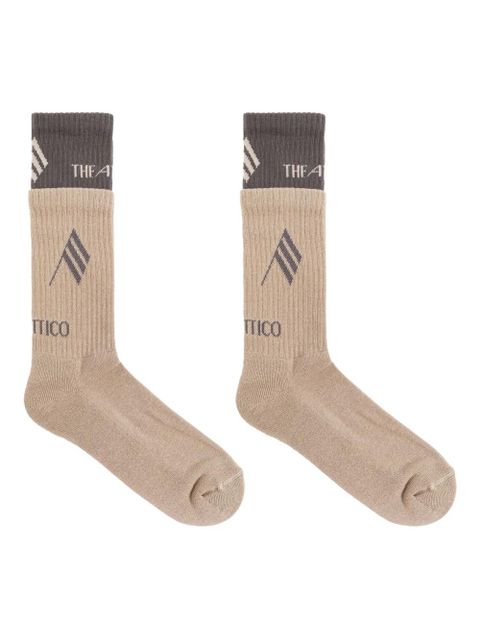 The Attico flag-logo cotton socks - Neutrals - zdjęcie produktu nr 1