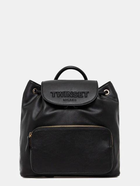 Twinset plecak damski kolor czarny mały gładki 251TD8024