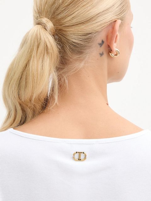 Twinset t-shirt bawełniany damski kolor biały 252TT2170