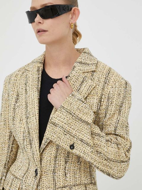 Day Birger et Mikkelsen marynarka kolor czarny jednorzędowa wzorzysta