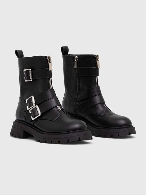 Medicine botki kolor czarny na platformie lekko ocieplone