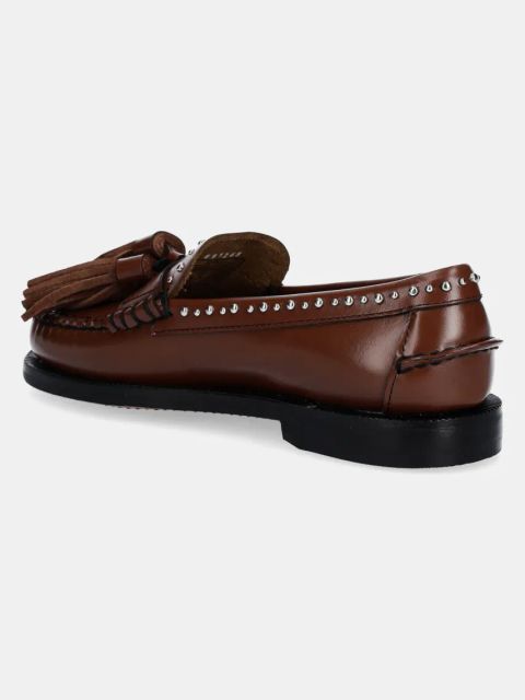 Weekend Max Mara mokasyny skórzane WEEKENDAN damskie kolor brązowy na płaskim obcasie 2515521014600