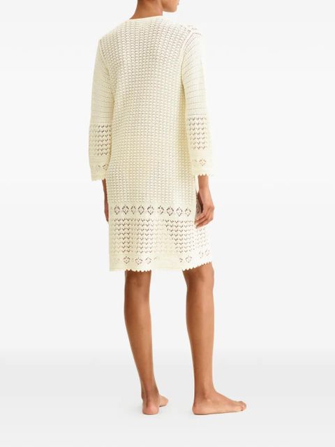 ERES Divina crochet V-neck mini dress - Neutrals
