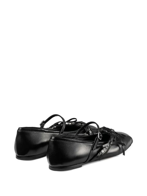 Jimmy Choo square-toe ballerina shoes - Black