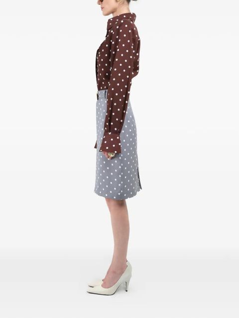 Rowen Rose polka-dot signature shirt - Brown