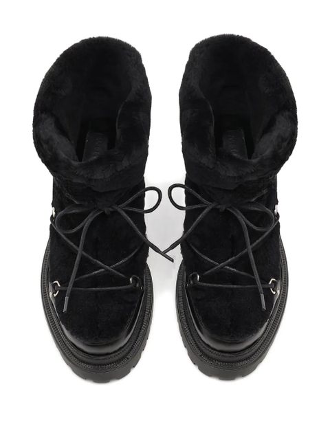 Yves Salomon 45MM shearling lace-up boots - Black - zdjęcie produktu nr 2
