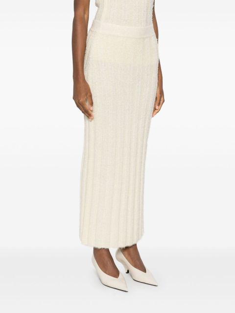 KHAITE Claire midi skirt - Neutrals