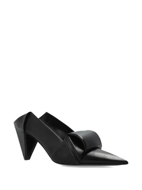 LOEWE Origami pointed-toe leather pumps - Black - zdjęcie produktu nr 2