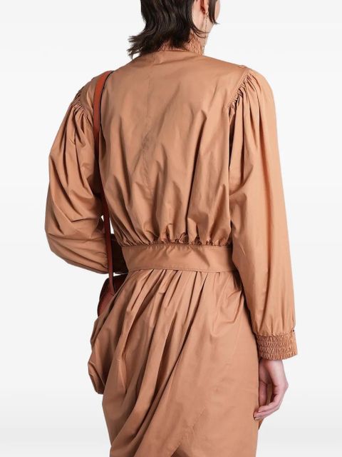 Chloé belted puff-sleeve jacket - Brown