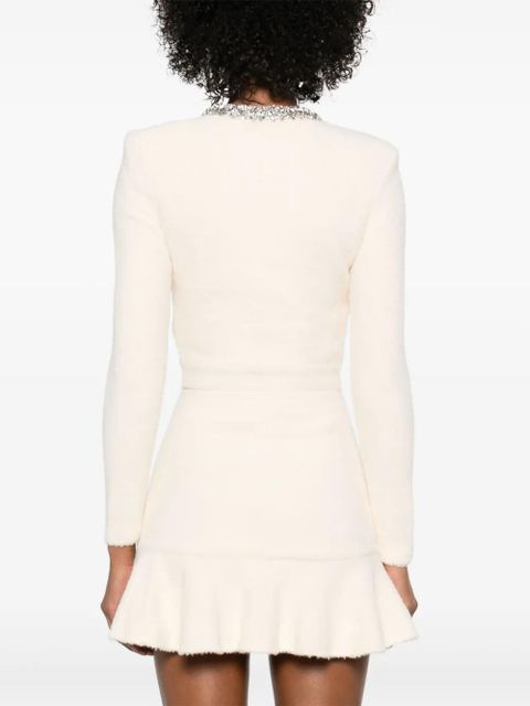 Self-Portrait crystal-embellished cardigan - Neutrals