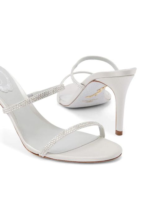 René Caovilla 100mm satin strass sandals - Grey