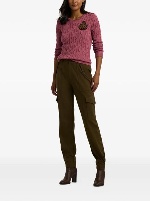 Lauren Ralph Lauren cable-knit embroidered sweater - Pink - zdjęcie produktu nr 2