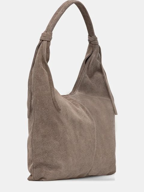 Answear.LAB torebka zamszowa kolor beżowy