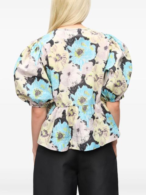 GANNI printed blouse - Blue
