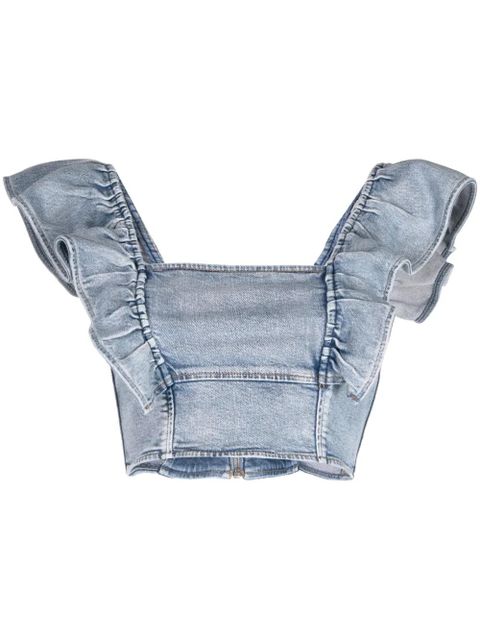GANNI denim crop top - Blue - zdjęcie produktu nr 1