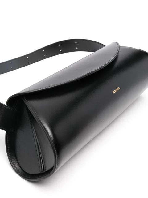 Jil Sander large Cannolo leather shoulder bag - Black