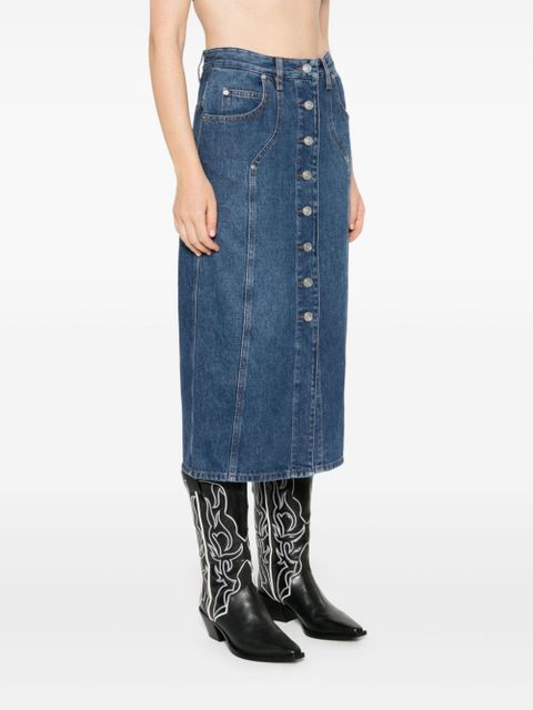 MARANT ÉTOILE Vandy denim midi skirt - Blue