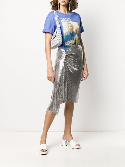 Rabanne chainmail ruched skirt - Silver