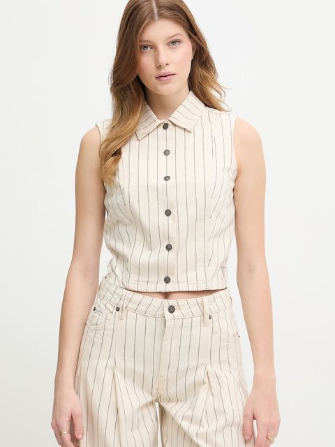 Guess Jeans kamizelka damska bawełniana - zdjęcie produktu nr 2