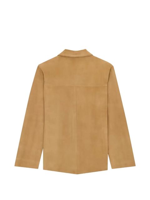 Saint Laurent front-pocket collared leather jacket - Neutrals - zdjęcie produktu nr 2