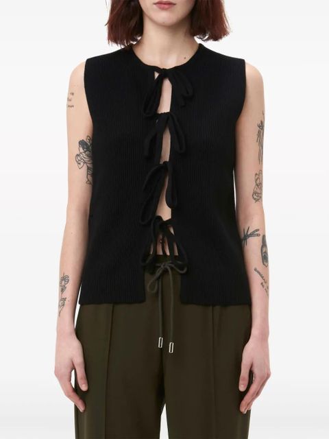JW Anderson bow-tie ribbed tank top - Black
