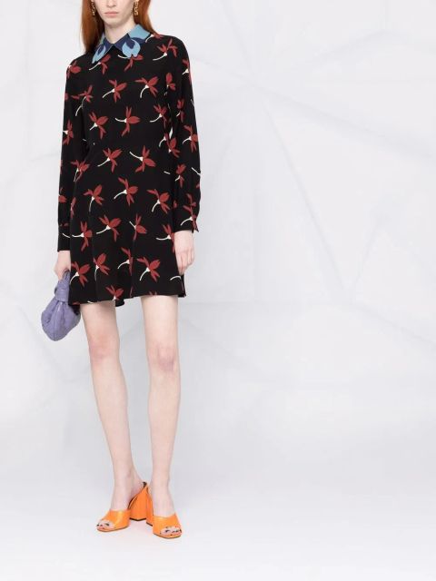 Valentino Garavani floral-print mini dress - Black
