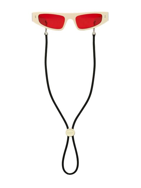 Gucci Eyewear narrow shield-frame sunglasses - White - zdjęcie produktu nr 2