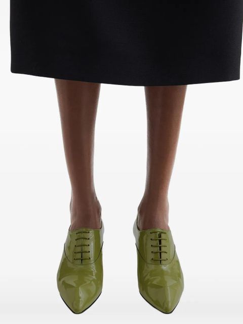 Jil Sander patent pointed-toe pumps - Green