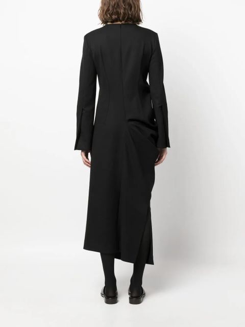 The Row gathered-detailing long-sleeved shift dress - Black - zdjęcie produktu nr 2