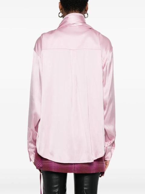 Acne Studios scarf-detail satin blouse - Pink - zdjęcie produktu nr 2