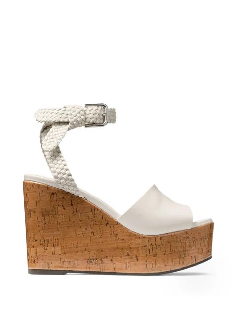 Jimmy Choo Jori braided-ankle platform sandals - White - zdjęcie produktu nr 1