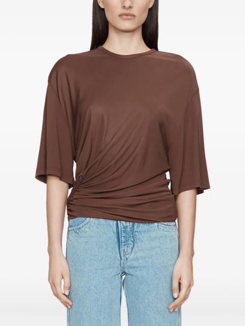 Christopher Esber Shibari ruche jersey T-shirt - Brown
