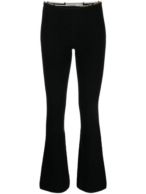 Alexander Wang ribbed chain-link flared trousers - Black - zdjęcie produktu nr 1