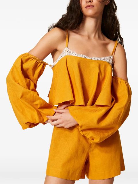 TWINSET lace-trim ruffled jumpsuit - Yellow - zdjęcie produktu nr 2