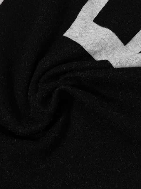 Pinko szalik z dodatkiem wełny damski kolor czarny wzorzysty 105988 A2Z5