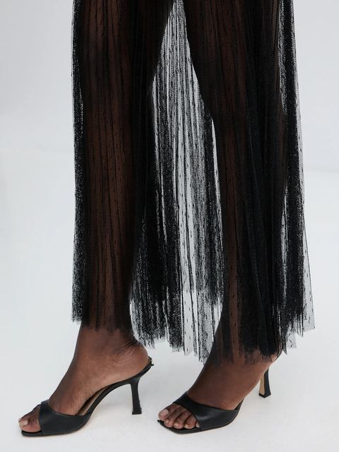 Twinset sukienka kolor czarny maxi rozkloszowana 252TT3262