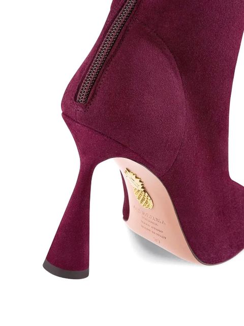 Aquazzura 95mm Amore zip-fastening heeled boots - Purple