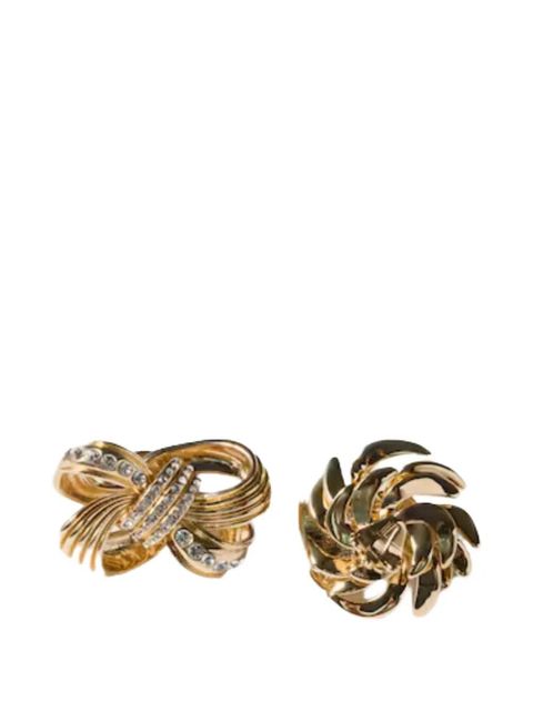 Miu Miu logo-engraved earrings - Gold - zdjęcie produktu nr 1