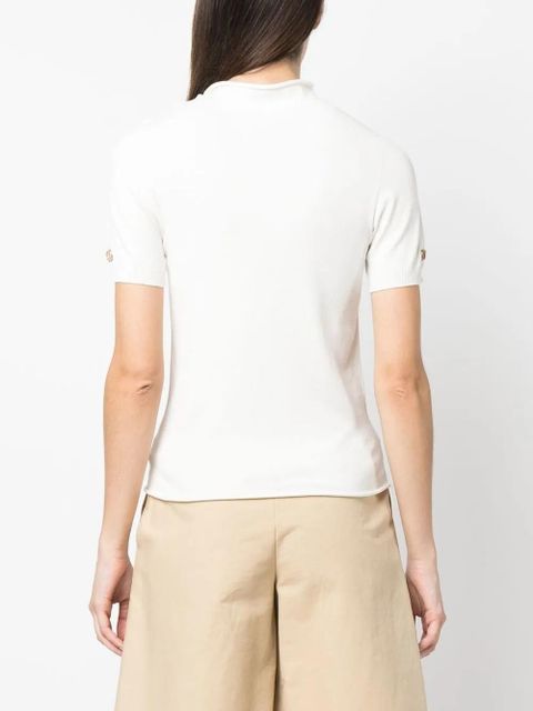 TWINSET logo-plaque short-sleeve jumper - White