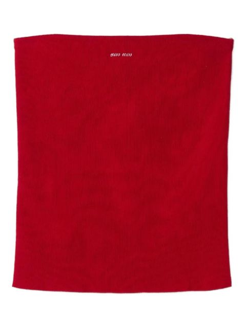 Miu Miu logo-intarsia top - Red - zdjęcie produktu nr 1