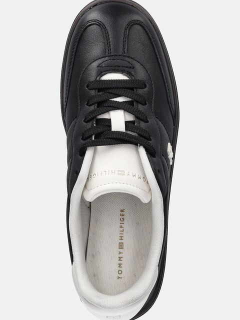 Tommy Hilfiger sneakersy skórzane TH HERITAGE SNEAKER SHINY damskie kolor czarny FW0FW08823