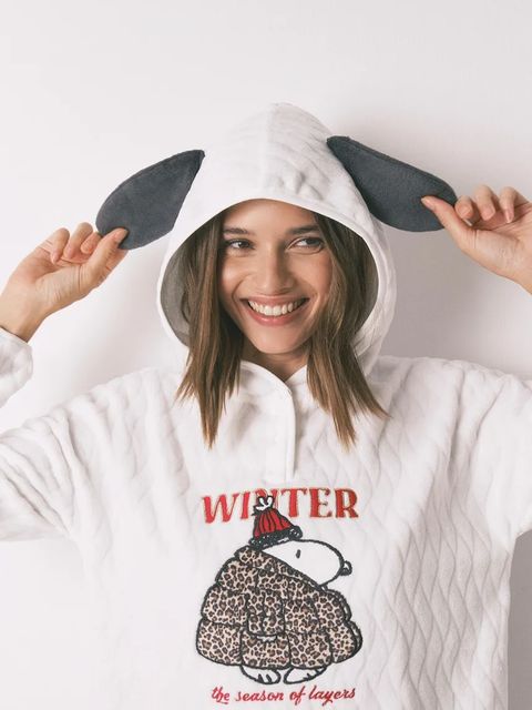 women'secret bluza piżamowa SNOOPY damska kolor beżowy 4442119 - zdjęcie produktu nr 2