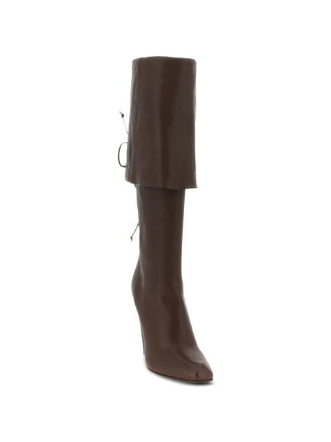 Alexander McQueen horn-heel knee-high boots - Brown - zdjęcie produktu nr 2