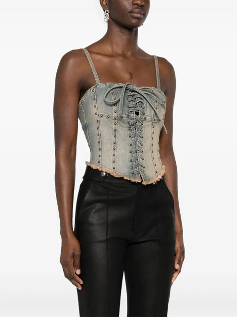 MISBHV Lara denim cropped top - Blue