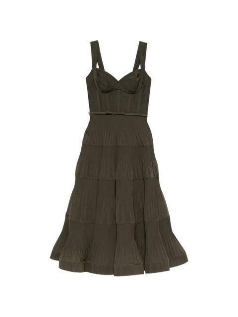 ZIMMERMANN pleated draped midi dress - Green - zdjęcie produktu nr 1