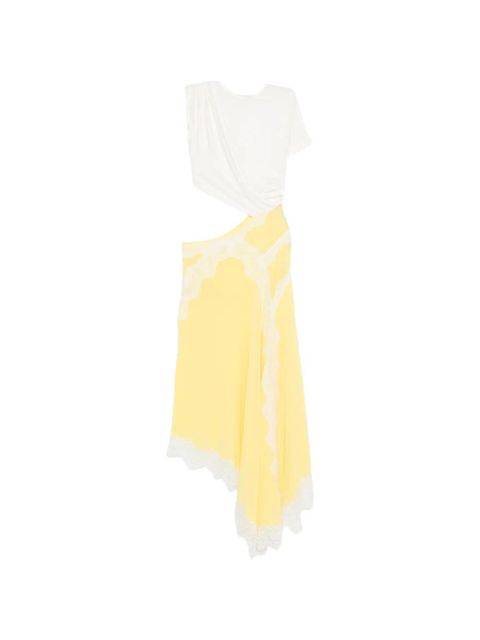 Christopher Esber Verve lace-trim asymmetric dress - Yellow - zdjęcie produktu nr 1