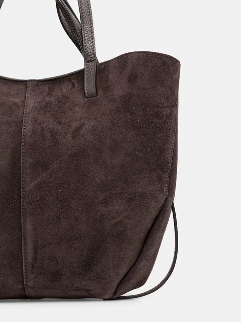 Answear.LAB torebka zamszowa kolor brązowy